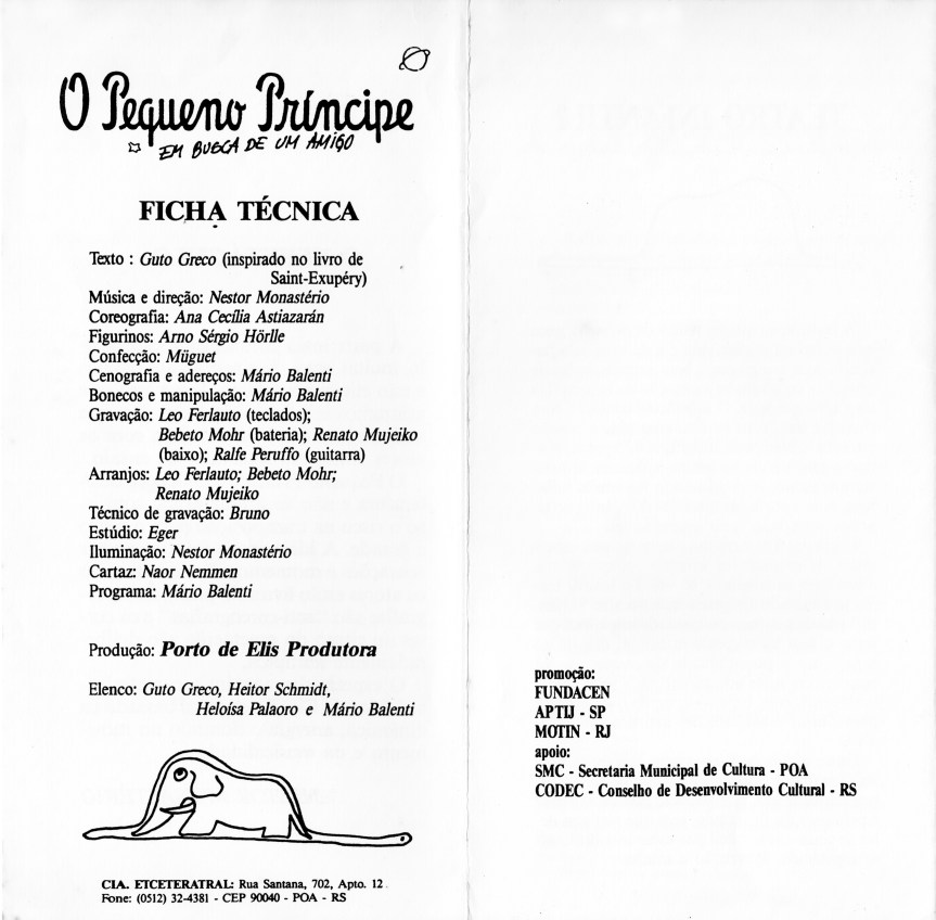 Programa - Temporada em São Paulo - verso