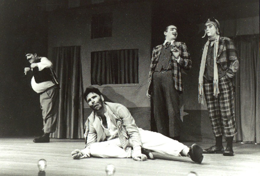 Marruá (Heitor Schmidt), Teité (Mário Ballenti), Tabarone (Adriano Basegio) e Matias Cão (Lu Adams)
