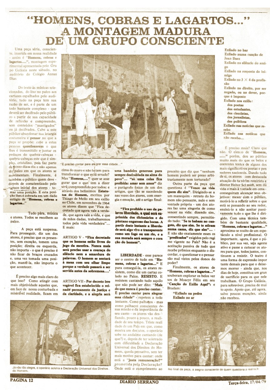 Crítica - Diário Serrano - Cruz Alta/RS - 17/04/1979