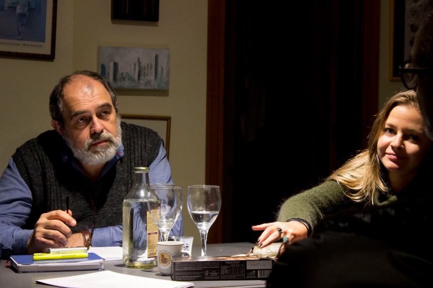 Leitura do texto - Luis Franke , Camila Vergara e Heitor Schmidt (Foto: Catharina Conte)